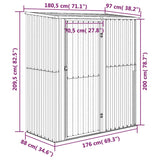 Abri de jardin Gris 180,5x97x209,5 cm Acier galvanisé