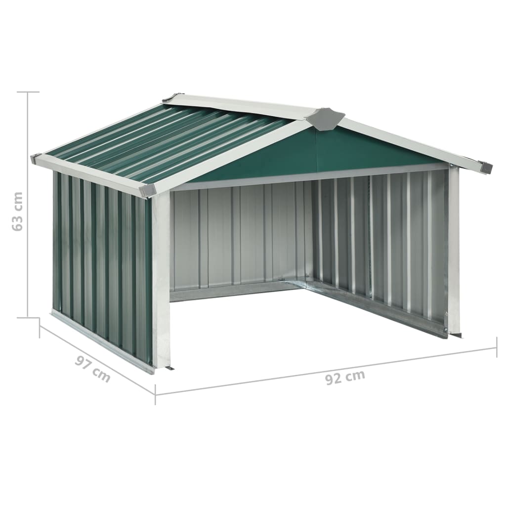 Garden robot lawnmower shelter 92x97x63 cm Galvanized steel Green