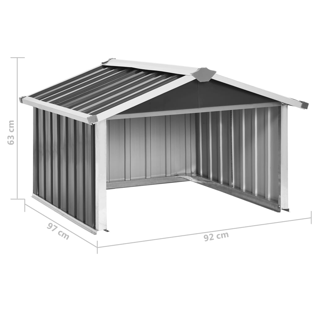 Abri pour robot de jardin 92x97x63cm Acier galvanisé Anthracite