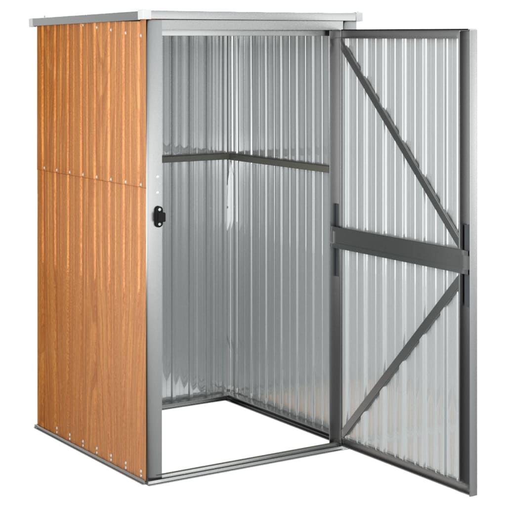 Brown garden tool shed 88x89x161 cm galvanized steel