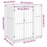 Abri à outils de jardin anthracite 161x89x161cm acier galvanisé