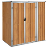 Brown garden tool shed 161x89x161 cm galvanized steel