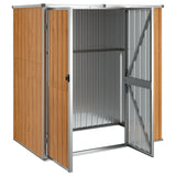 Brown garden tool shed 161x89x161 cm galvanized steel