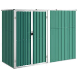 Garden Tool Shed Green 225x89x161 cm Galvanized Steel