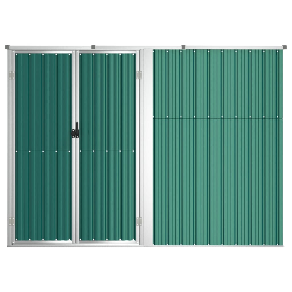 Garden Tool Shed Green 225x89x161 cm Galvanized Steel