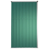 Garden Tool Shed Green 225x89x161 cm Galvanized Steel