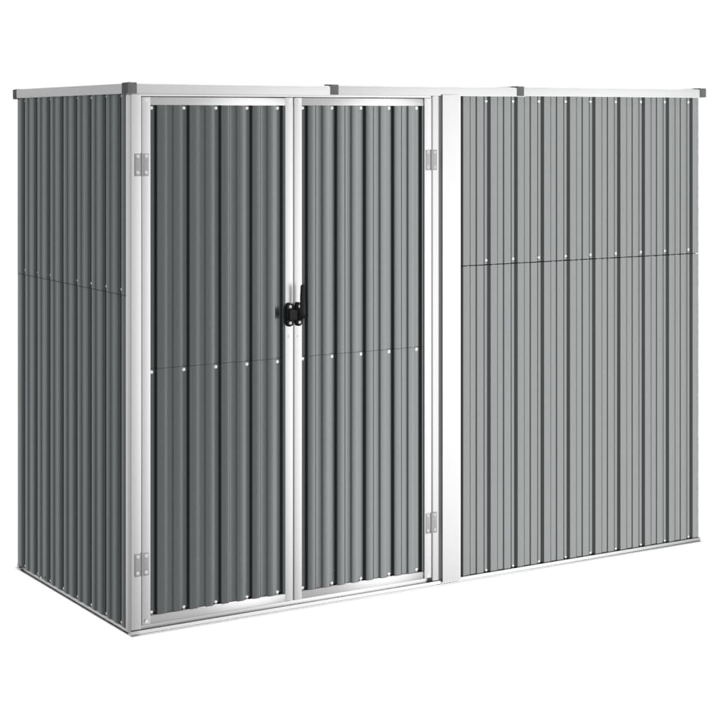 Garden Tool Shed Grey 225x89x161 cm Galvanized Steel