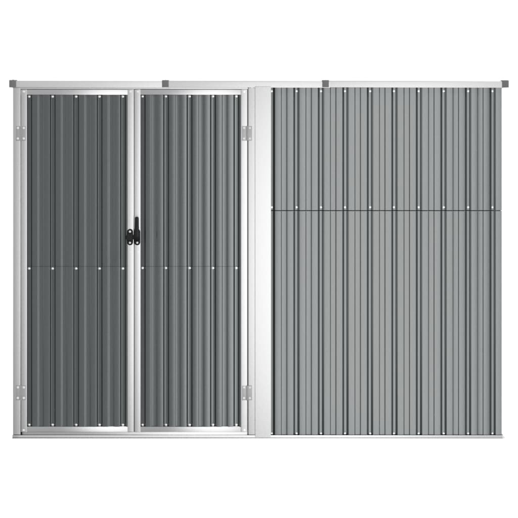 Garden Tool Shed Grey 225x89x161 cm Galvanized Steel