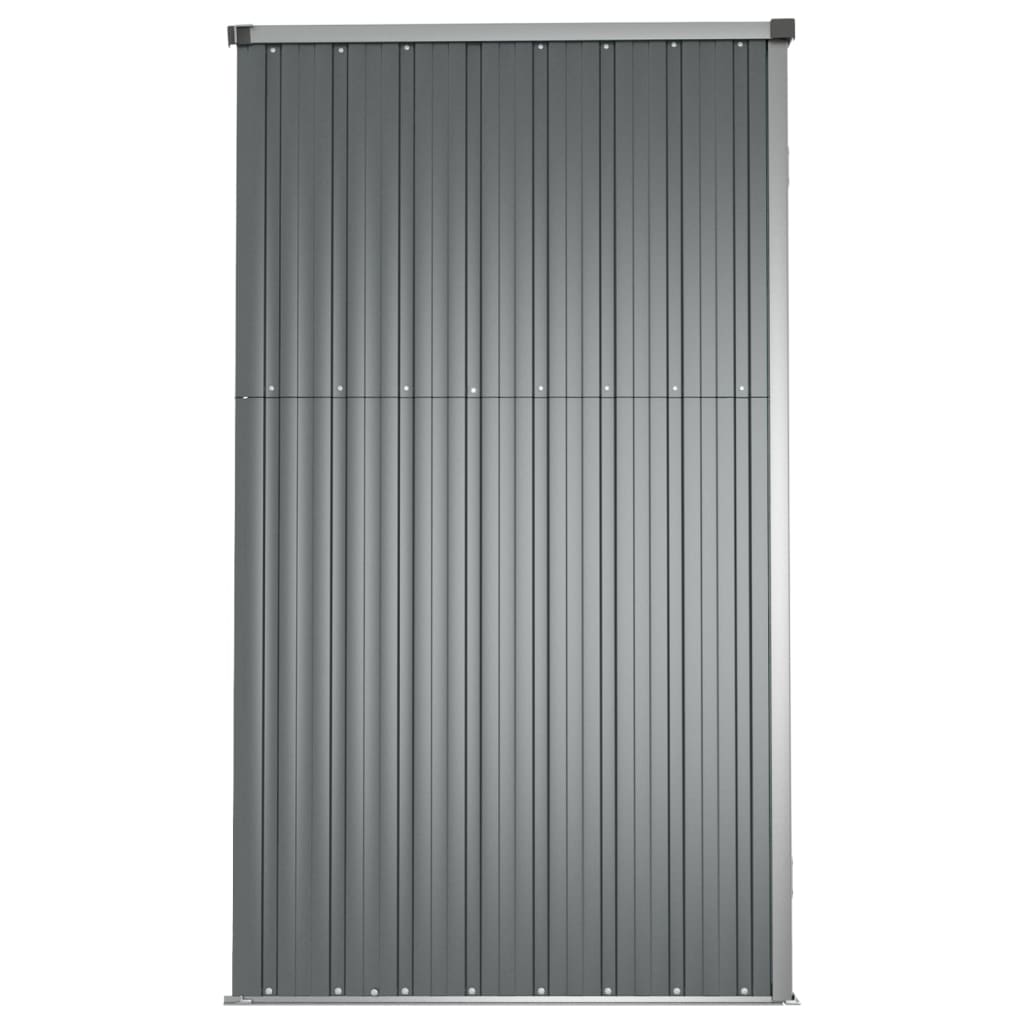 Garden Tool Shed Grey 225x89x161 cm Galvanized Steel