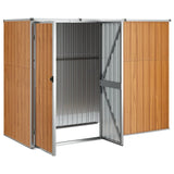 Brown garden tool shed 225x89x161 cm galvanized steel