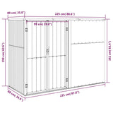 Brown garden tool shed 225x89x161 cm galvanized steel