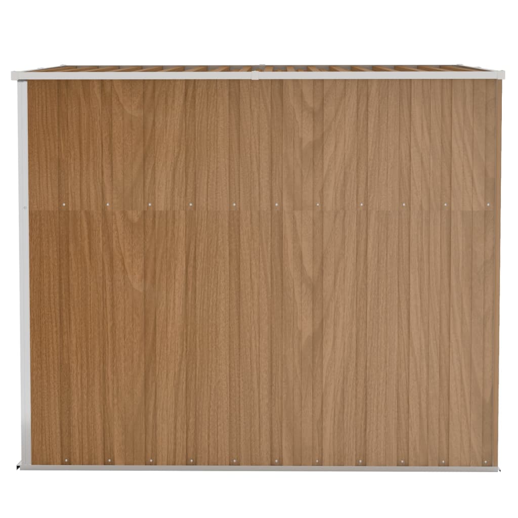 Abri de jardin mural Marron 118x194x178 cm Acier galvanisé