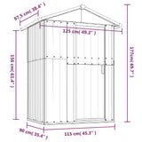 Abri de jardin Anthracite 126x97,5x177 cm Acier galvanisé