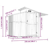 Abri de jardin Gris 270x130x208,5 cm Acier galvanisé