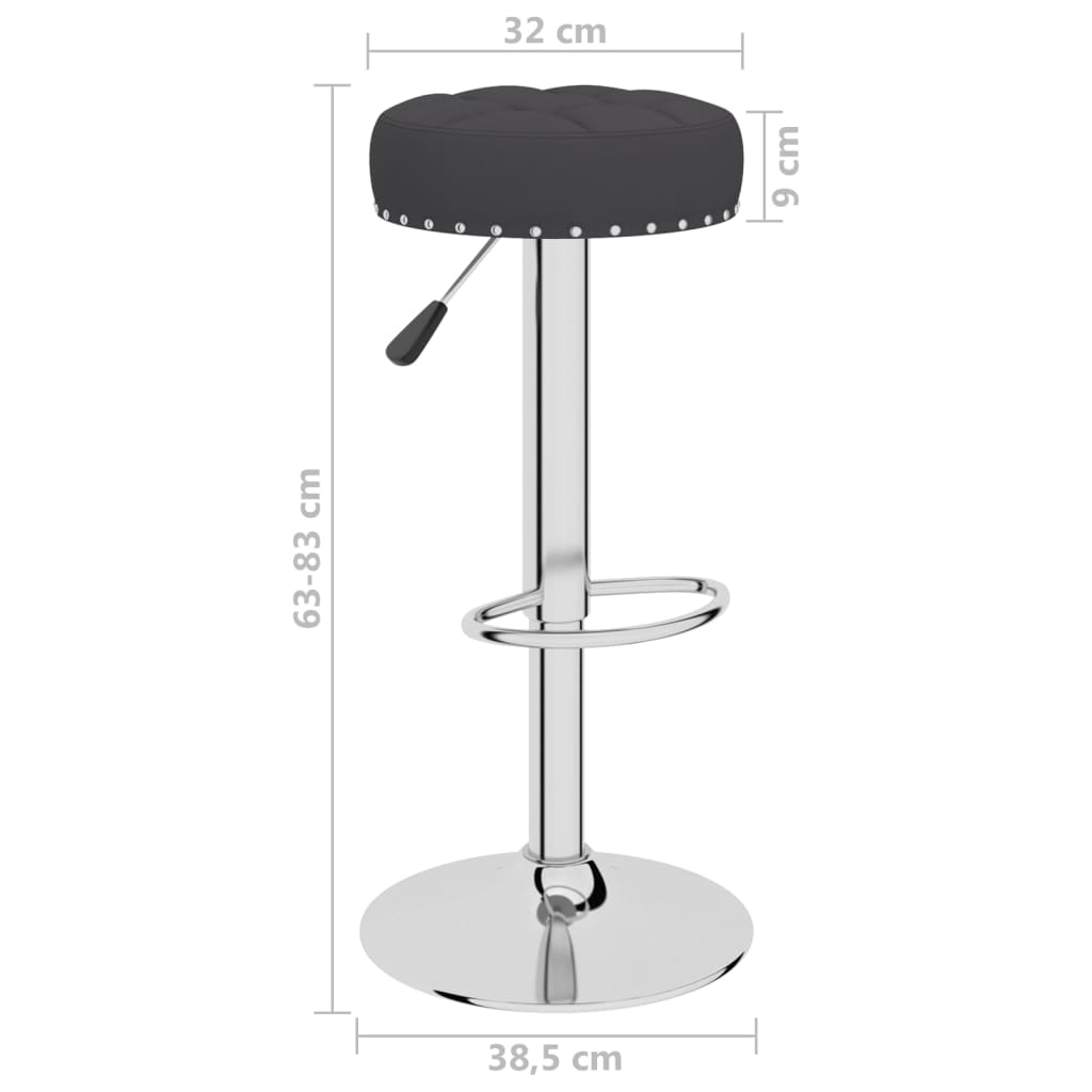 Tabourets de bar lot de 2 noir tissu