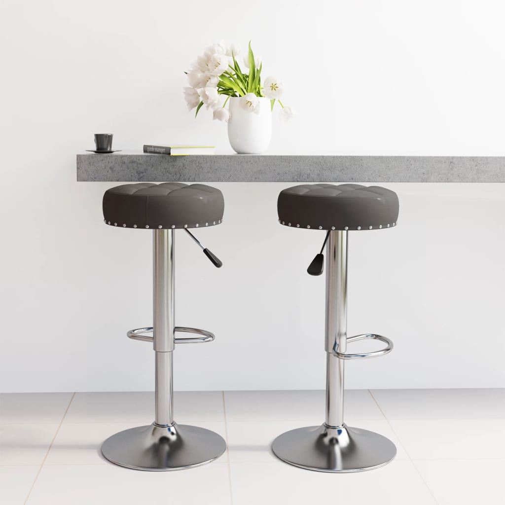 Tabourets de bar lot de 2 noir tissu