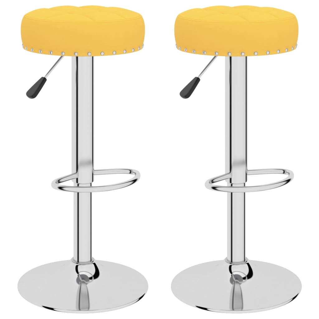 Tabourets de bar lot de 2 jaune moutarde tissu