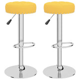 Tabourets de bar lot de 2 jaune moutarde tissu