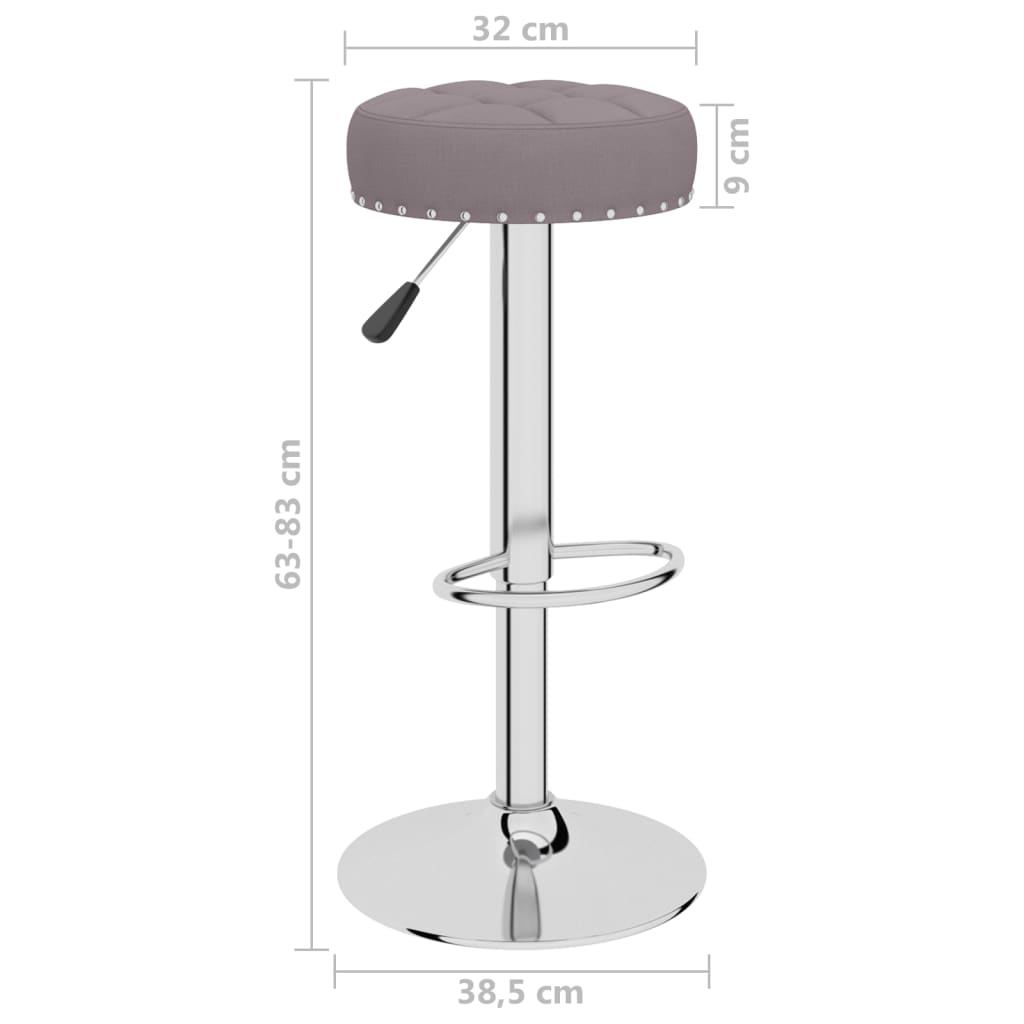 Tabourets de bar lot de 2 taupe tissu