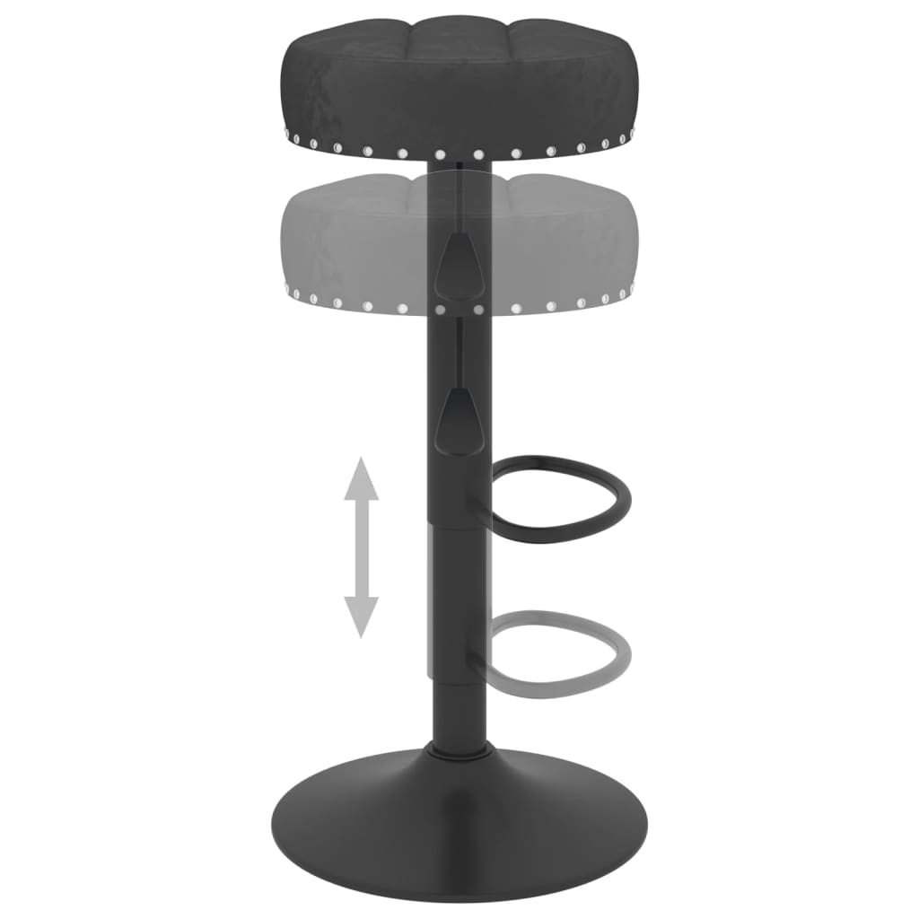 Tabourets de bar lot de 2 Noir Velours