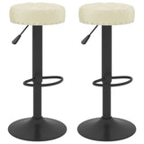 Tabourets de bar lot de 2 crème velours