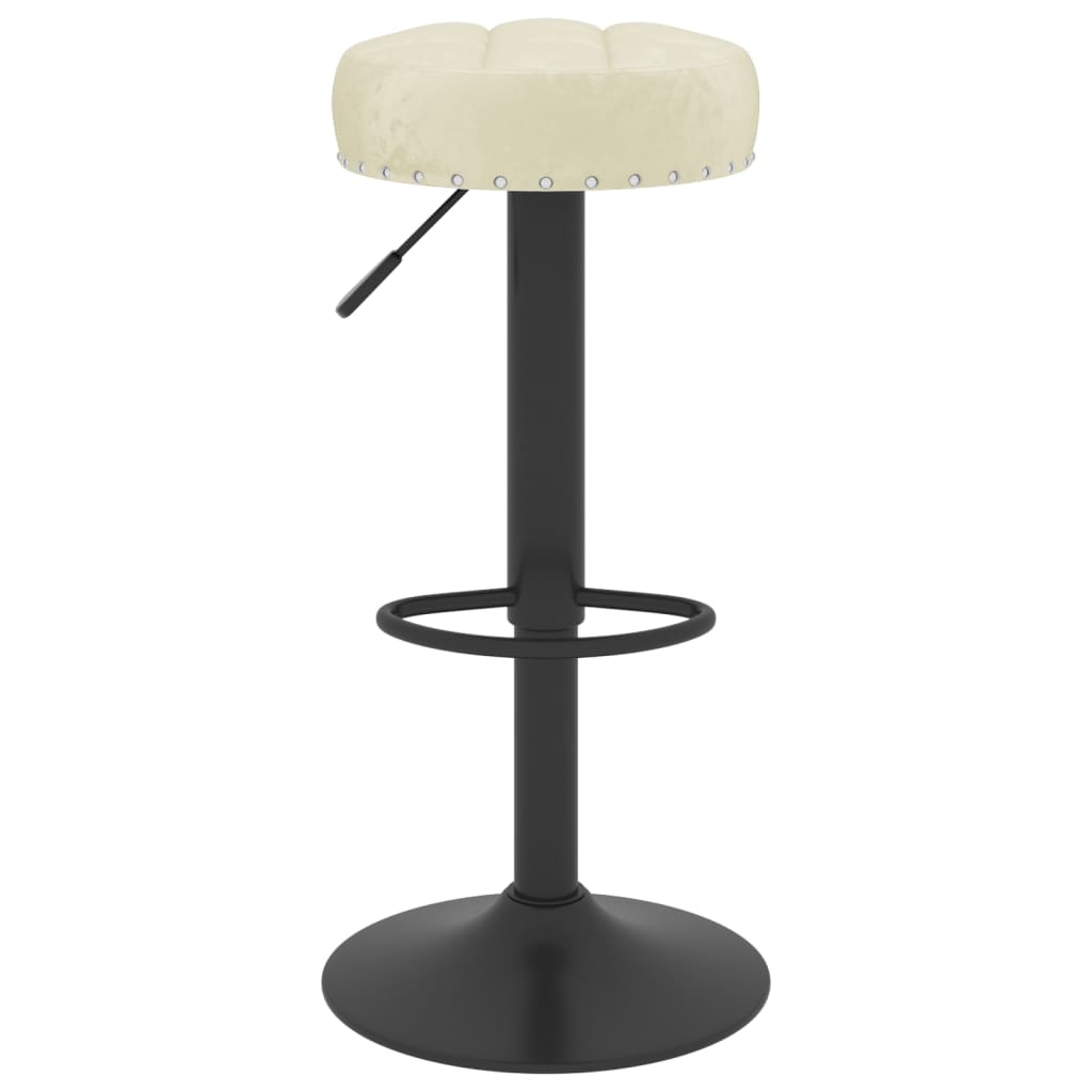 Tabourets de bar lot de 2 crème velours