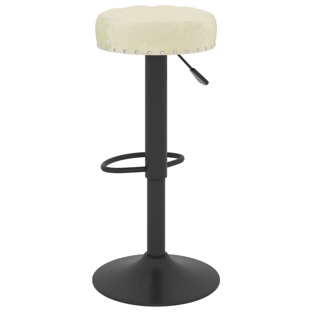 Tabourets de bar lot de 2 crème velours