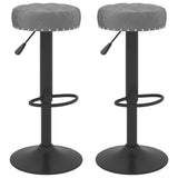 Tabourets de bar lot de 2 gris foncé velours