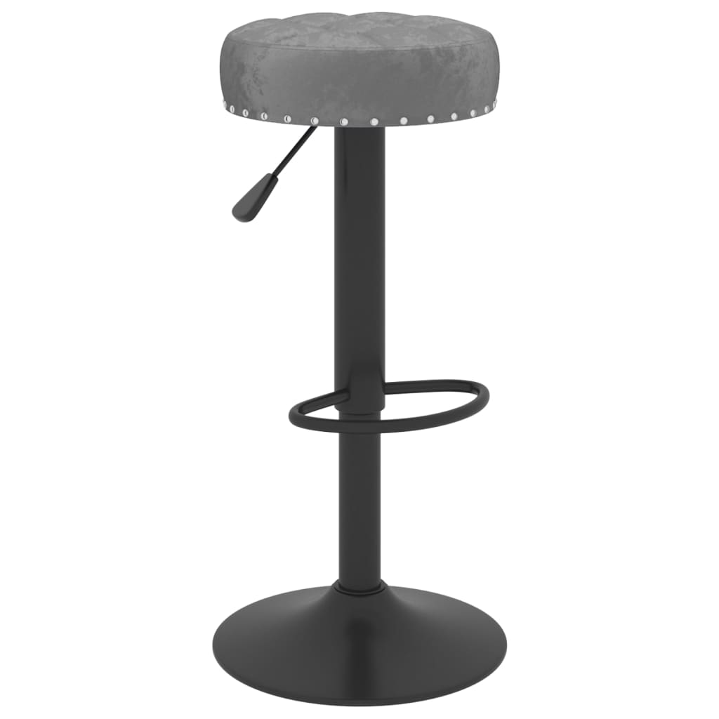 Tabourets de bar lot de 2 gris foncé velours