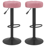 Tabourets de bar lot de 2 rose velours