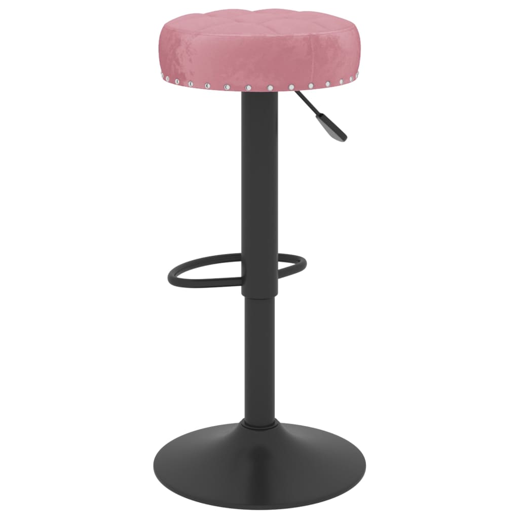 Tabourets de bar lot de 2 rose velours