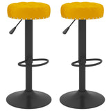 Tabourets de bar lot de 2 Jaune moutarde Velours