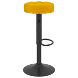 Tabourets de bar lot de 2 Jaune moutarde Velours