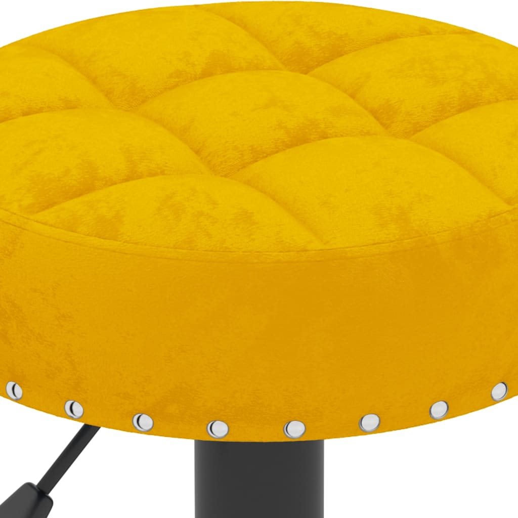 Tabourets de bar lot de 2 Jaune moutarde Velours