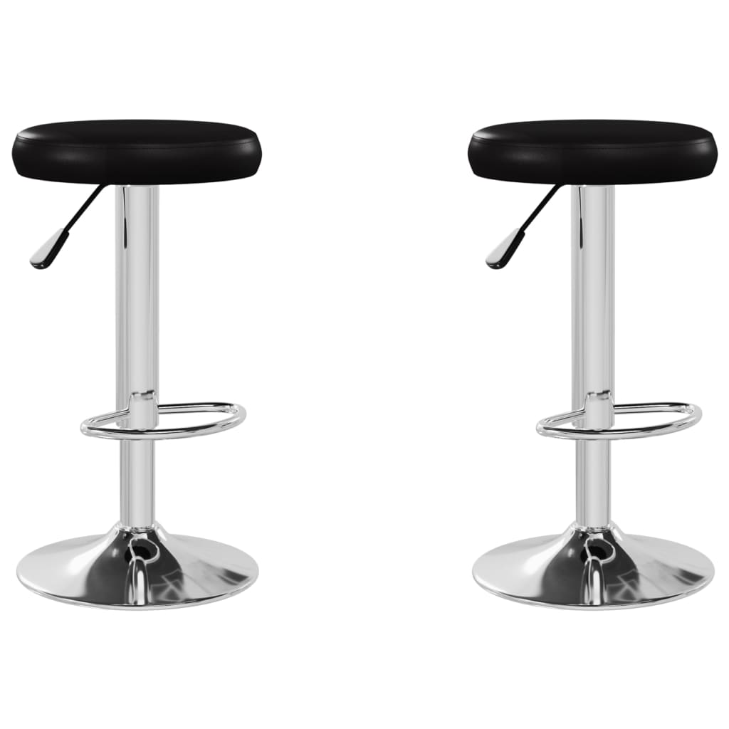 Tabourets de bar lot de 2 noir similicuir