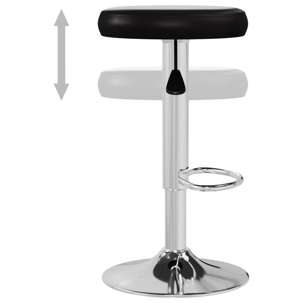 Tabourets de bar lot de 2 noir similicuir