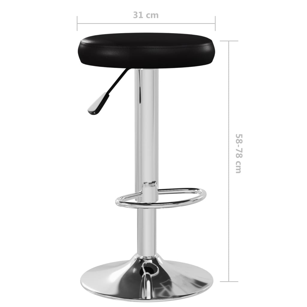 Tabourets de bar lot de 2 noir similicuir