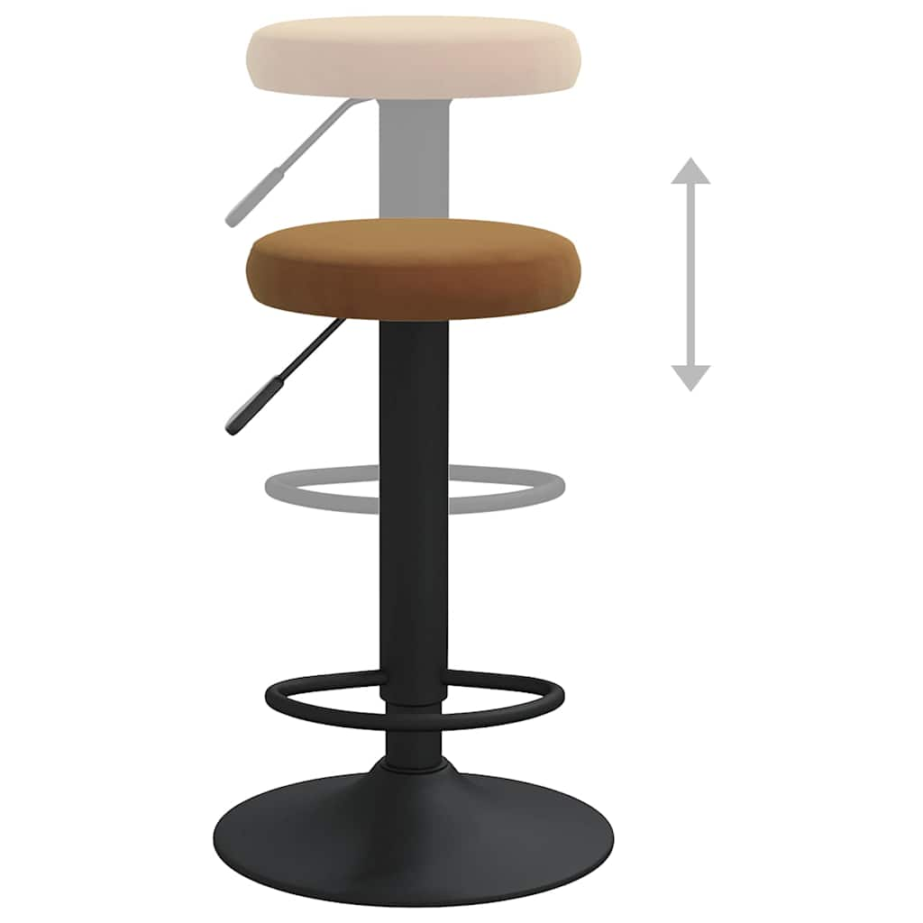 Tabourets de bar lot de 2 marron velours