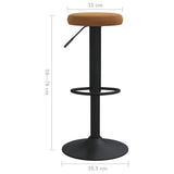 Tabourets de bar lot de 2 marron velours