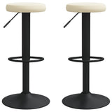 Tabourets de bar lot de 2 crème velours