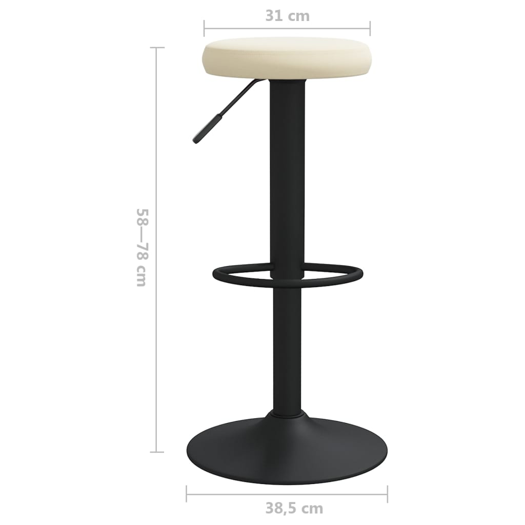 Tabourets de bar lot de 2 crème velours