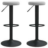 Tabourets de bar lot de 2 gris clair velours