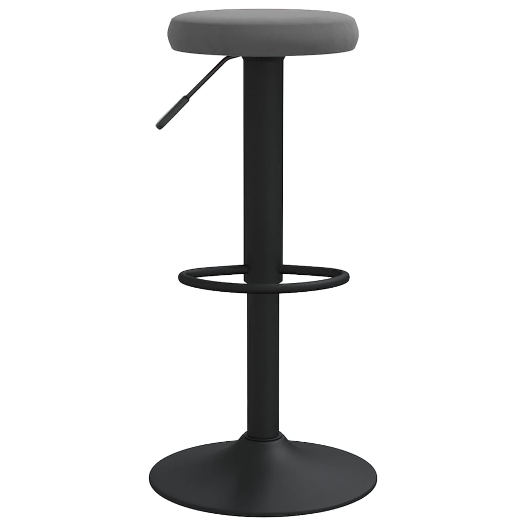 Tabourets de bar lot de 2 gris foncé velours