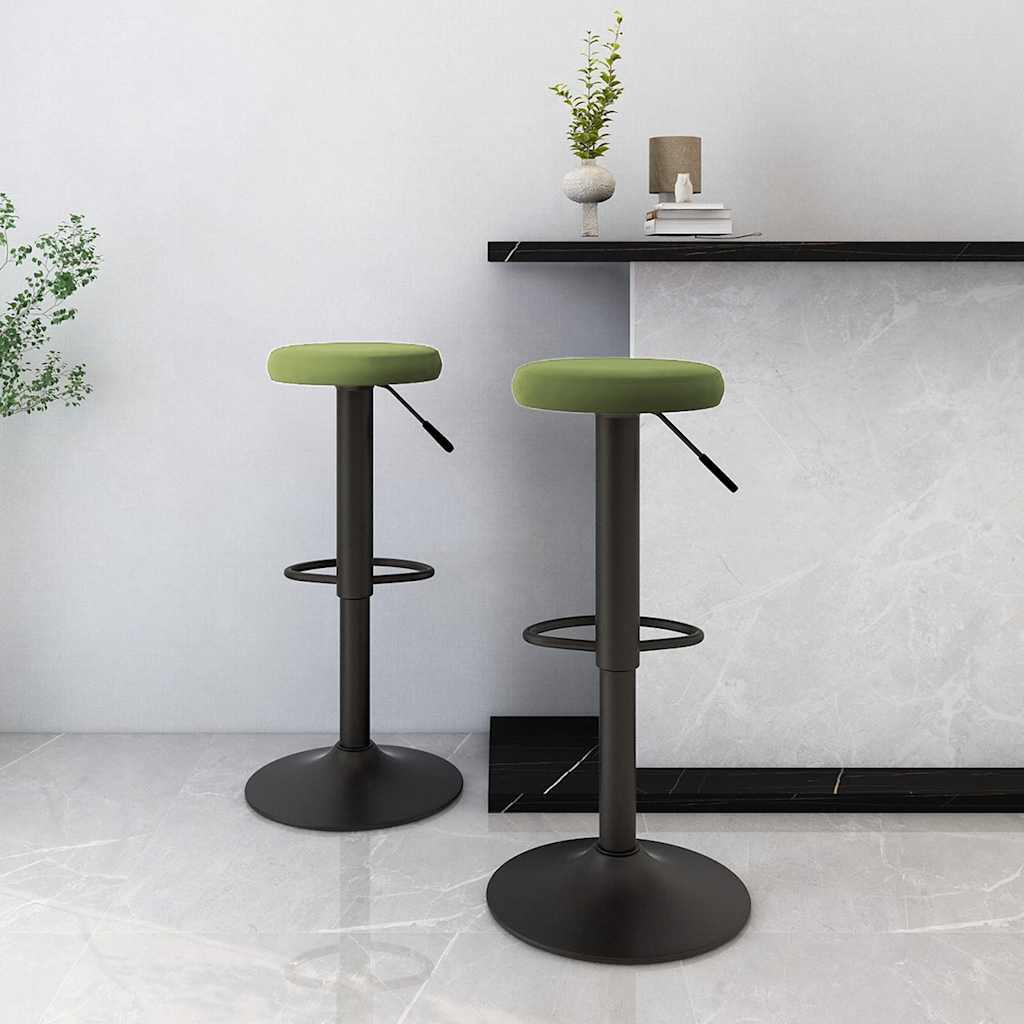 Tabourets de bar lot de 2 vert clair velours