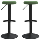 Tabourets de bar lot de 2 vert foncé velours