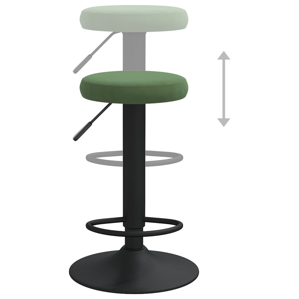 Tabourets de bar lot de 2 vert foncé velours