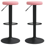 Tabourets de bar lot de 2 rose velours