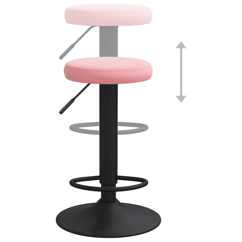 Tabourets de bar lot de 2 rose velours