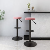 Tabourets de bar lot de 2 rose velours