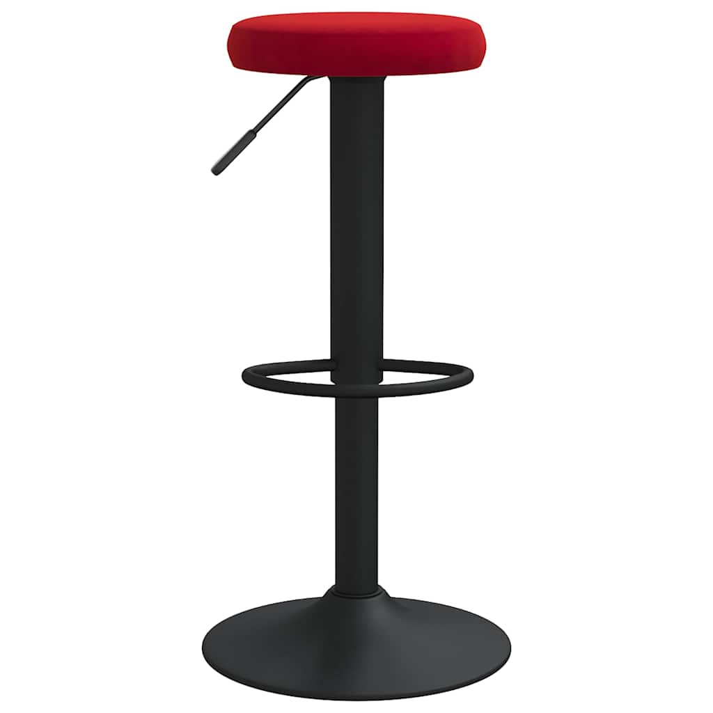 Tabourets de bar lot de 2 rouge bordeaux velours